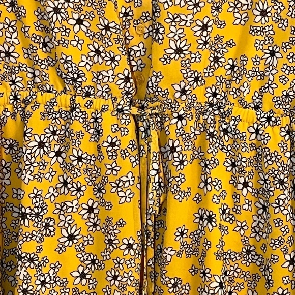 Lane Bryant Babydoll Floral Top 16 Yellow Boho Western Hippie Indie Concert 80s - Picture 7 of 13